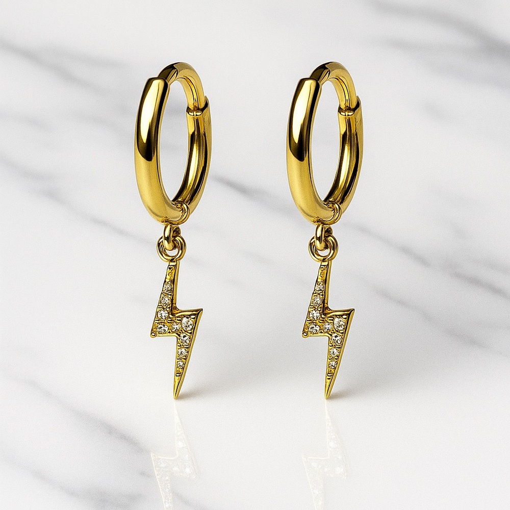 Victoria Emerson Gold Lightning Bolt Earrings